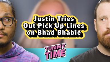 Justin Tries Out Pick Up Lines on Bhad Bhabie